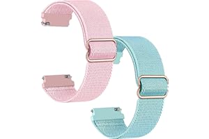 Polyjoy 2 Stück Kinder Nylon Armbänder kompatibel mit Anio 5/Anio 5s Armband, Weiches, dehnbares Mädchen Jungen Ersatzbänder für Anio 5-Rosa+Wasserblau