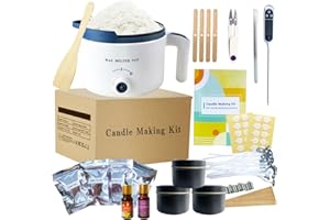 KSEDCON DIY Candle Making Kit with Electric Wax Melter, Make Your Own Wax Melts Kit Adults with1.5lbs Soy Wax for Candle Making, Thermometer,Dyes,Fragrance and More