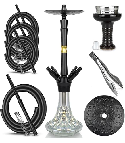 Shisha King SKS 624 Daytona Set – 56 Cm, In Schwarz, Mit Allem Zubehör & Click-Verschluss