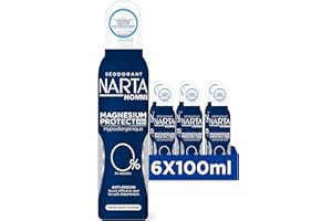 NARTA Magnésium Protect Déodorant Spray Homme Dermo-Efficacité sans anti transpirant synthétique, anti-odeurs 48h 150.0 ml - Pack de 6
