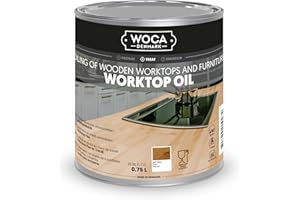WOCA Denmark Worktop Oil Natural |750 ml| Finish & Restore Wood Butcher Block countertops, Cutting Boards, Kitchen Furniture and Other Wood Items Naturally. Food Contact Safe