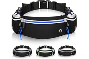 KIPIVA Ceinture Hydratation Running Bleu +2 Gourdes 175ml incluses ✮Marque Francaise✮ Fluorescent Homme Femme Sac Banane Trail Footing Accessoire ✯Garantie À Vie✯ Porte-bidons Course Porte Gourde, Téléphone