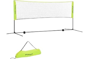 SPORTNOW 3/4m Badminton Net, Foldable Height Adjustable Outdoor Sports Net with Carry Bag, for Tennis, Badminton, Pickleball, Volleyball