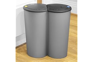 URBNLIVING set di due bidoni cilindrici per raccolta differenziata