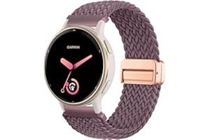 CUNUJIX Geflochtene Armband Ersatz für Garmin Vivoactive 6/Vivoactive 5/Vivoactive 3/Venu 2 Plus, 20mm Magnetische Dehnbare Nylon Gewebeband für Garmin Forerunner 55/245/645 Herren Damen