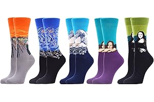 WeciBor Mujeres Calcetines de Algodón Fantasía Arte Colorido Motivo Divertidos Diseños Damas Regalo