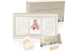 SOULBABY® Gipsabdruck Baby Hand und Fuß | zertifiziert inklusive Meilensteinkarte | Baby Gipsabdruck Set nachhaltig | Baby Abdruckset detailgetreu | Abdruckset Baby ideal als Geschenk zur Geburt