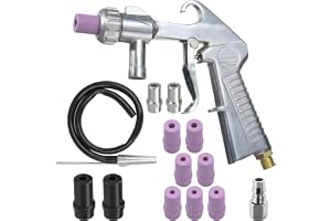 Sand Blaster Kit Sand Blasting Gun med 8 keramiska munstycken 4 metallmunstycken och byxor handhållen sandblasting gun