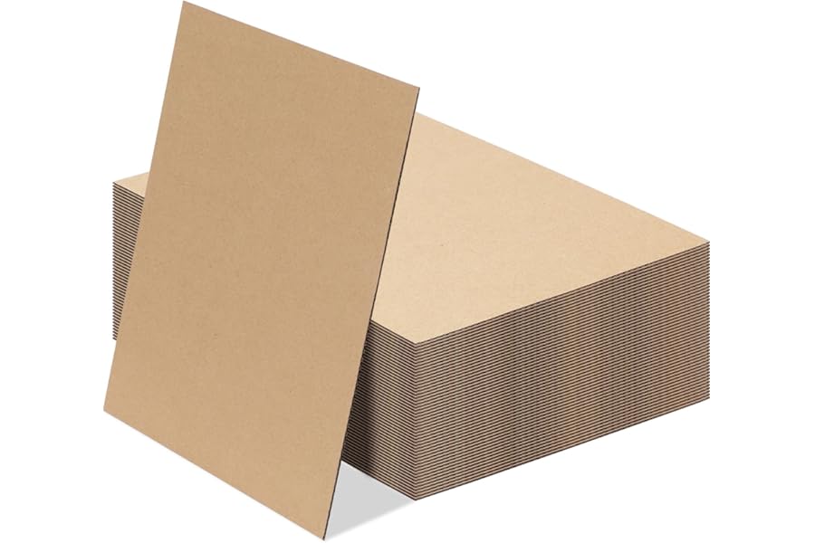 RLAVBL A3 Corrugated Cardboard Sheets 50 Pack for DIY, Packaging, Shipping, Mailing, Thick Brown Corrugated Pads Dividers, Large Kraft Board Art Craft Paper Sheet