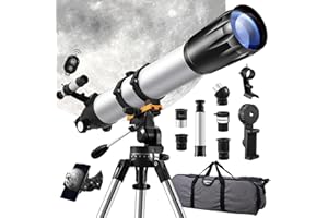 wowspeed Telescopes for Adults Astronomy, 90mm Aperture 900mm Refractor with Remote Control, Astronomical Telescope with 3 Eyepiece, 1*3X Barlow Lens, Phone Mount, AZ Mount, Moon Filter, Carrying Bag