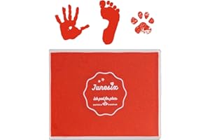 ANCWZOZ Ink Pad, 5x4'' Washable Non-Toxic Ink Stamp Pad for Baby Footprint Handprint, Red