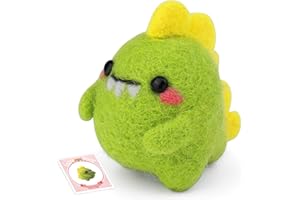 BUOKKON Needle Felting Kit, Animal Needle Felting Supplies Kits with Felting Needles Foam Mat, Needle Felting Kits for Beginners, Needle Felting Starter Kit for Needle Felting Craft DIY Handmade (Dinosaur)