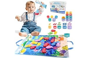 Felly Giochi Bambini 1 Anno, Gioco Pesca Morbidi per Bambino Bambina, Giochi Montessori 1 Anno, Gioco Educativo per 12-18 Mesi, Regali per Bambini 1 2 3 Anni