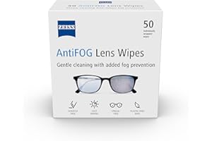 ZEISS AntiFOG Wipes, Lens Cleaner for Glasses, Cameras & Binoculars, Individually Packed Single Use Disposable Cloths in Sachets, for Handy and Portable Spectacle Cleaning On The Go – Pack of 50