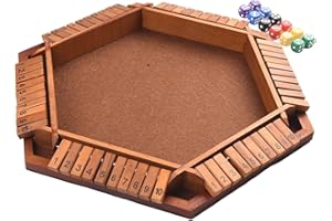 HEIBTENY 1-6 Giocatori Shut The Box Dadi Gioco Tavola Tavola Math Gioco Giochi Da Tavolo(Brown)
