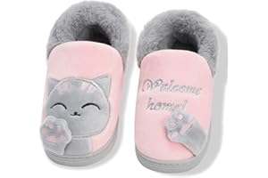 SISTTKE Zapatillas Casa Niños Niñas para Invierno Estar Slippers Casa Interior Caliente Pantuflas Suave Algodón Zapatos Mujer Hombres