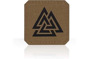 M-Tac Valknut Morale Patches Militare tattico Lazer Cut Viking Norse, Coyote - Black