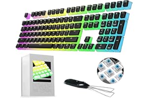 LEXONELEC 108 KEY PBT PUDDING KEYCAPS ANSI - Profil OEM KeySet Translucent Layer pour 60%/61 Key / 68 Key / 87 Key TKL / 104 KEY MX Switch Backlit Clavier mécanique DIY, avec extracteur de keycaps - Disposition