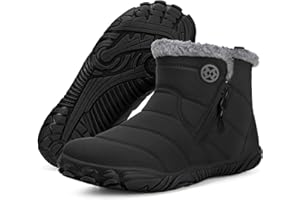 Gaatpot Barefoot Botas Invierno Mujer Hombre Botines de Nieve Calentitas Forradas Zapatillas Minimalistas para Comodo Antideslizante 37-47EU