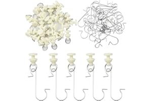 burkfeeg 30 Piezas Ganchos Deslizantes de Cortina, Gancho Riel Cortina Rodillos de Riel de Cortina Ganchos Cortinas de Plástico para Baño,Cocina,Dormitorio,Oficina