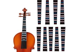 Yuemuop 10 Stück Violine Griffbrett Aufkleber, 4/4 Violine Aufkleber Noten Lernen, Bunt Violine Position Aufkleber für Anfänger Violine Praxis Anfänger Zubehör