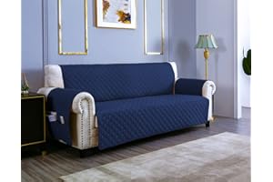 ‎SEVI'S sevi's Sofa überzug 2 Sitzer - Sofabezug Wasserdicht Kratzfest - Couch Überzug Reversibel Fleckenresistent - Sofa Cover für Katzen und Hunden - Blau