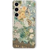 Multitronic Samsung Galaxy S24 Fe Uyumlu &Ccedil;i&ccedil;ekler ve Kedi Kolaj Tasarım Baskılı Şeffaf Kılıf