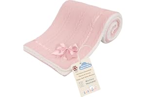 Soft Touch Newborn Essentials Cable Knit Baby Blanket with Sherpa Lining - Super Soft, Cosy, and Warm Blanket for Infants, Perfect for Swaddling and Cuddling