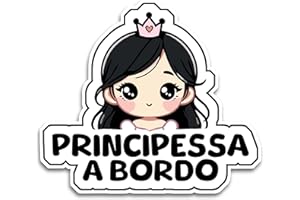 BRATIKI Bimbo a Bordo per Auto, Principessa a Bordo 16.5 x 14.5 cm, Baby on Board Adesivo Resistente agli UV e Impermeabile, Diamond Sticker