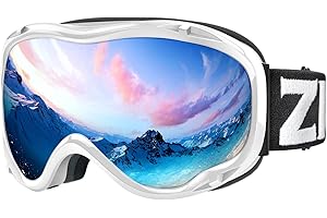 ZIONOR Maschera Sci Occhiali da Sci Snowboard a Specchio con Protezione UV OTG Occhiali da Neve Anti-Nebbia Doppia Lente per Uomo Donna Giovani