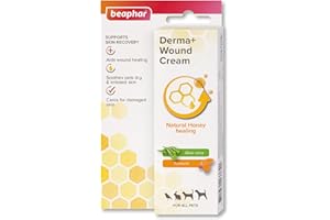 Beaphar - Derma+ Wound Cream for Pets 30ml – First aid soothing cream with honey, Aloe vera & turmeric - Supports skin recovery, wound healing & soothes dry & irritated skin - Suitable for all pets