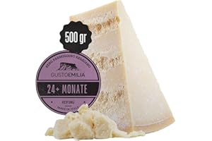 ‎GUSTOEMILIA GUSTOEMILIA | Parmigiano DOP 24 Monate gereift, Bergparmesan, 500g Packung, laktosefrei, italienischer Parmigiano, ohne Gentechnik, vakuumverpackt