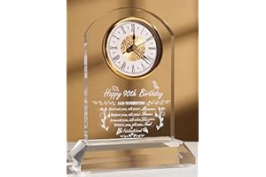 DEEWISH Happy 90th Birthday Gifts Ideas for Women Men, 90 Year Old Birthday Present Clock for Her Hime Dad Mom Parents Grandpa Grandma Unique Home Decoration
