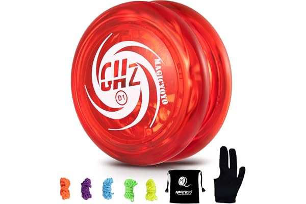 MAGICYOYO Yoyo réactif D1 GHZ, Yoyo pour Enfants Yoyo pour débutants Yoyo Professionnel Looping Yoyo avec 5 Cordes de Rechange + Gant de Yoyo + Sac (Bleu)