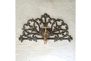 antikas – de jardin déco décoration murale avec robinet laiton – Fontaine Murale Style maison de campagne