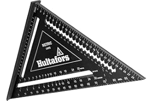 5-in-1 try square 300 mm I Hultafors I 300 mm Carpenter's square CNC milled from aluminium I Carpenter's square for marking, measuring and drawing I Incl. conversion table I 257040