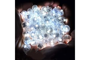 DOUKESH Mini Luces de Globo LED,LED Lámpara Globo,Mini Luces para Globos LED,Mini LED Bombillas Luz,Globos de Luces LED,Redondas Mini Luces LED de Decoración para Navidad,Halloween,Boda,Blanco,50PC