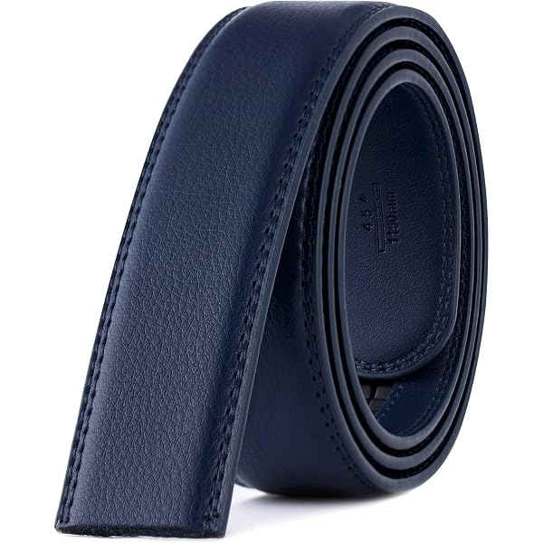 QUARKZMAN Uomini Pelle Cinghia Cintura Senza Fibbia Testa 1,4 Larghezza Ricambio Cinghie per Automatico Fibbia Cinture (130cm L Nero