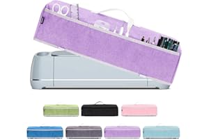 Ginsco Waterproof Dust Cover for Cricut Maker 3, Cricut Maker, Cricut Explore Air 2, Cricut Maker Cover with 3 Front Pockets for Cricut Accessories and Supplies Tools Pens Light Purple