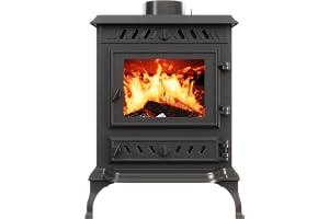 Svart gjutjärn fristående vedspis - P3 (7,4 kW) ECO