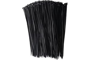 alwaiiz 500 Pièces Serre Cable 250mm x 3mm, Autobloquant Collier Serrage Plastique, UV Serre Flex Noir Pour la Gestion des Câbles, Décoration de Jardin