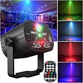 Disko Lazer Işığı - 60 Patern Işık Modlu Parti Işığı, Desenli Lazer Yansıtma, Otomatik Zamanlayıcılı, Monte Edilebilir, 360 D