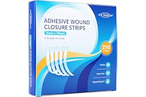 JFA MEDICAL JFA Medica Lot de 250 bandes (50 paquets) adhésives hypoallergéniques et stériles 3 x 75 mm pour sutures et traitement des plaies