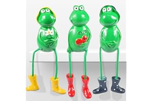 TUNDWHITE Statue di Rane da Giardino,3 Pezzi Statua di Rana in Resina,Ornamento Rana da Esterno,Figurine Decorative di Rane da Giardino,Decorazione Rane Decorative Giardino,per laghetto da Giardino