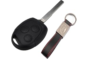 kaser Carcasa Llave para Ford - Funda Mando a Distancia 3 Botones para Coche Ford Mondeo Fusion Focus Fiesta C-MAX (HU101 Blade)