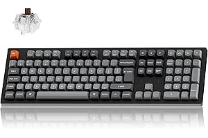 Keychron K10 Max Wireless Mechanical Keyboard - QMK Programmable Brown Switch, 2.4GHz/Bluetooth/USB-C Tri-Mode, Full-Size with Hot-swappable Compatible with Mac Windows Linux(UK Layout) - Black