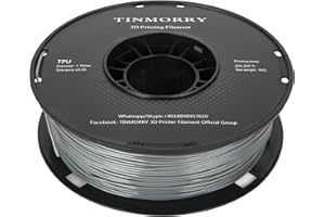 TINMORRY - Filamento de TPU de 1,75 mm, materiales de impresión 3D, filamento de TPU para impresora 3D FDM, 1 kg, 1 bobina, color gris