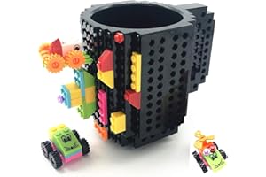 HUISHENG Build-on Brick Mug, Tazza caffè, Idee Regalo Natale Pasqua Festa del papà Halloween Compleanno, Regali Originale per Uomo Lui Donna Maestra Ragazza Ragazzi Amica Bambini, Compatibile con Lego