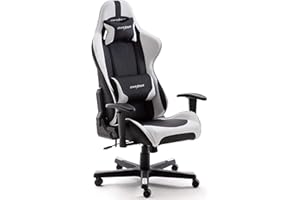 ‎ROBAS LUND Robas Lund DX Racer 6 OH/FD32/NW Gaming Stuhl XXl für Große Gamer bestens geeignet, mit Wippfunktion Gamer Stuhl Höhenverstellbarer Drehstuhl PC Stuhl Ergonomischer Chefsessel, schwarz-weiß