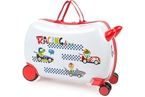 ITACA - Maleta Correpasillos. Maleta Niños con Ruedas, Maleta Infantil Niño, Maletas De Viaje, Maleta para Niños - Equipaje Ideal para Los Más Pequeños, Racing